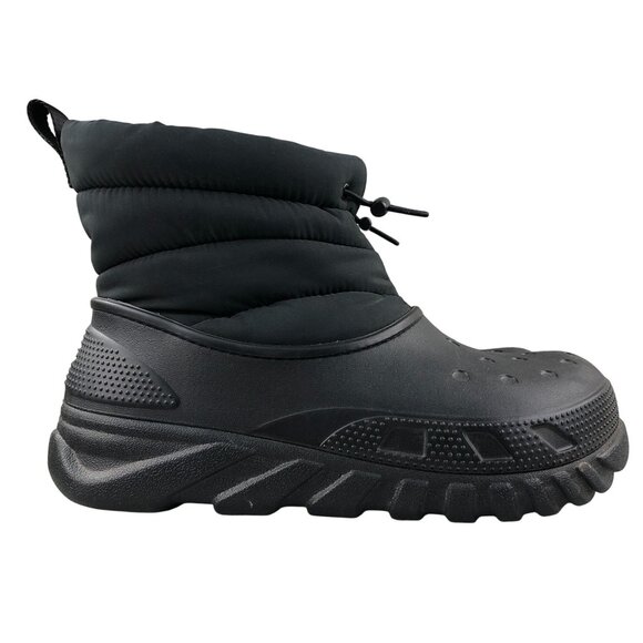 Crocs Unisex Size 8M 10W Duet Max Black Faux Fur Lined Toggle Lace Ankle Boots - Picture 1 of 15